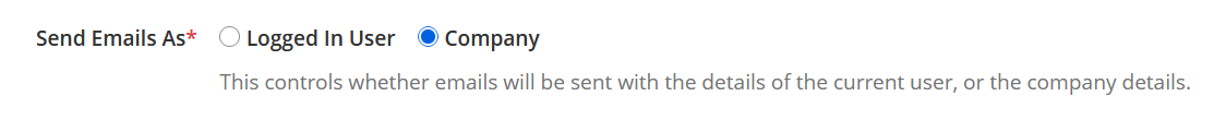 The setting to control what emails send as